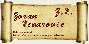 Zoran Memarović vizit kartica